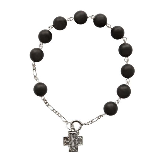 ONYX BRACELET CHAPELET - ARGENT