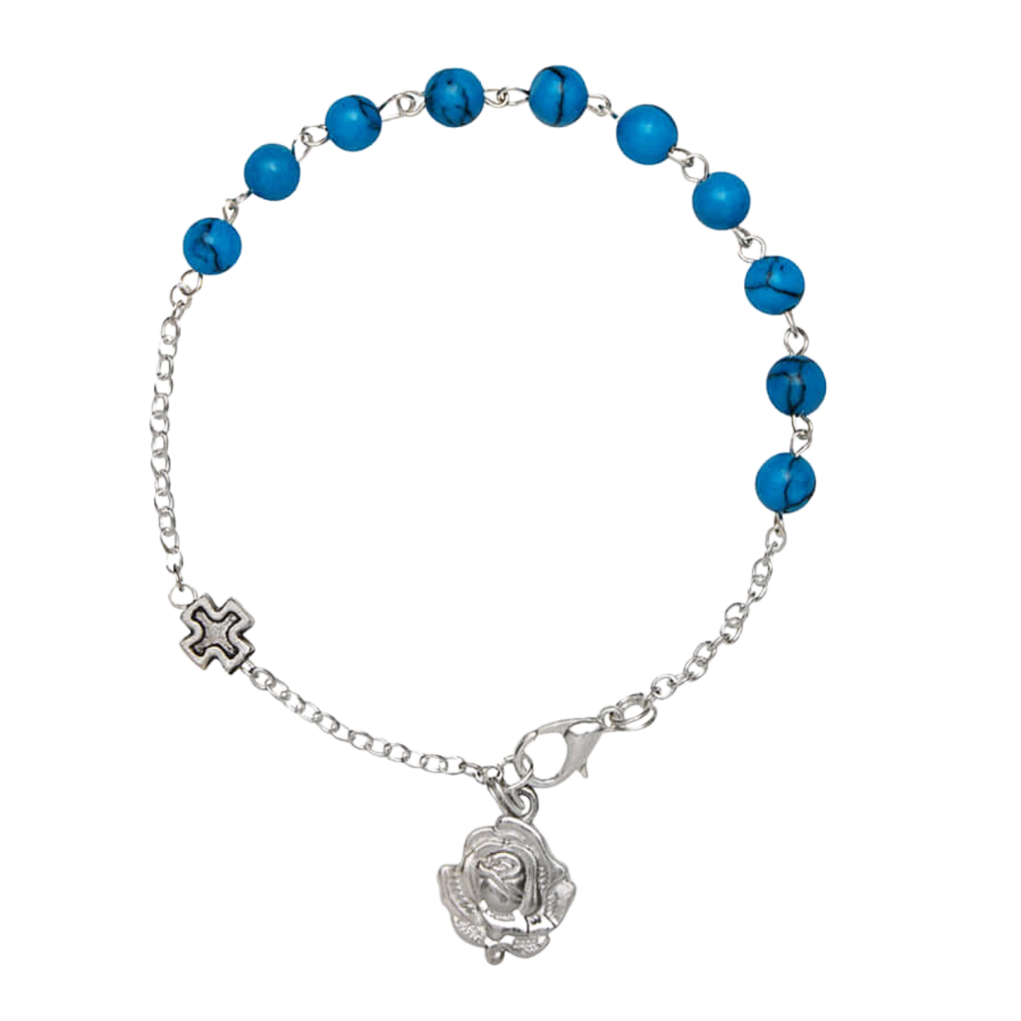 TURQUOISE BRACELET CHAPELET - METAL