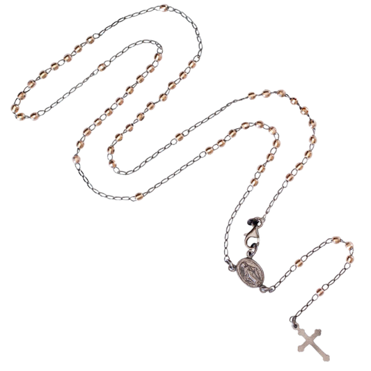 COLLIER CHAPELET - NOIR ARGENT