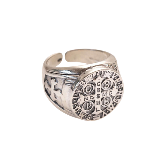SAINT BENOÎT MÉDAILLE BAGUE - ARGENT