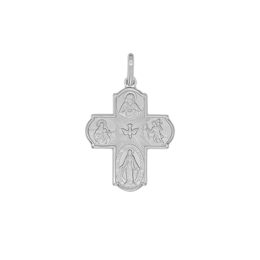 SCAPULAR - PENDENTIF CROIX - ARGENT