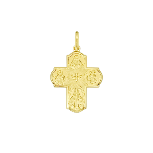 SCAPULAR - PENDENTIF CROIX - OR