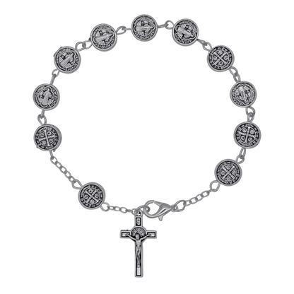 ST BENEDICT - BRACELET CHAPELET - METAL