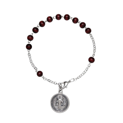 ST BENEDICT - BOIS BRACELET CHAPELET - METAL