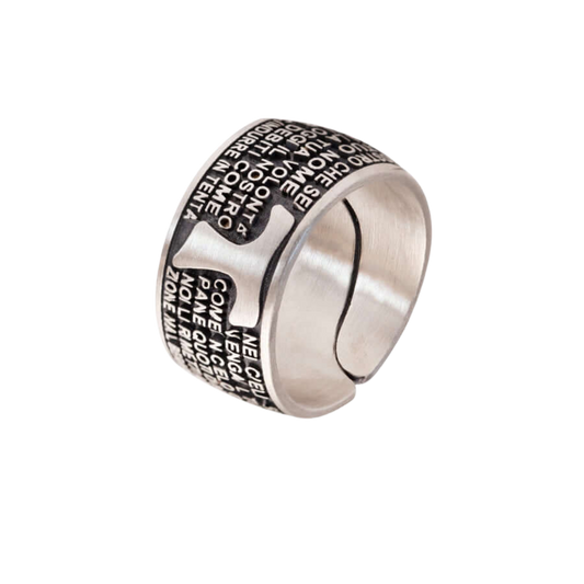 TAU CROIX & OUR FATHER BAGUE - ARGENT