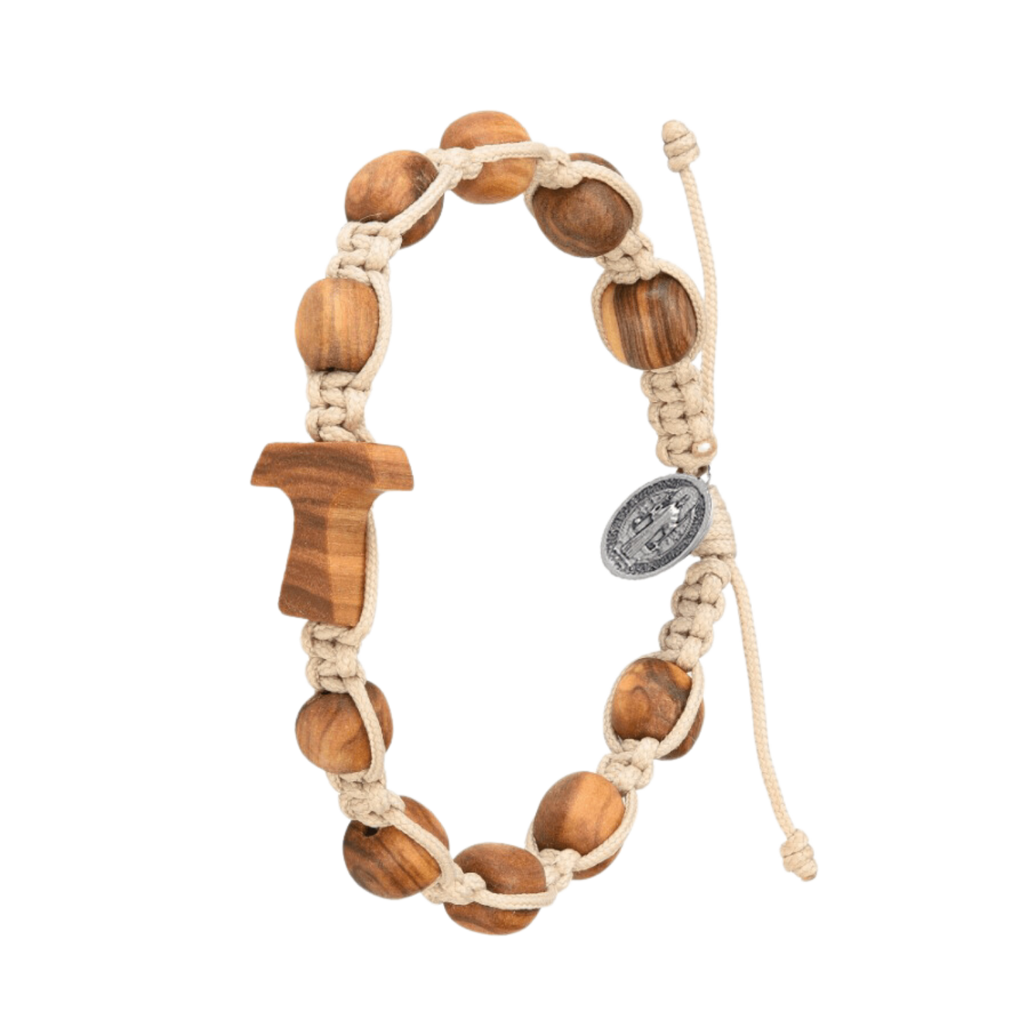 TAU BRACELET CROIX - OLIVE BOIS