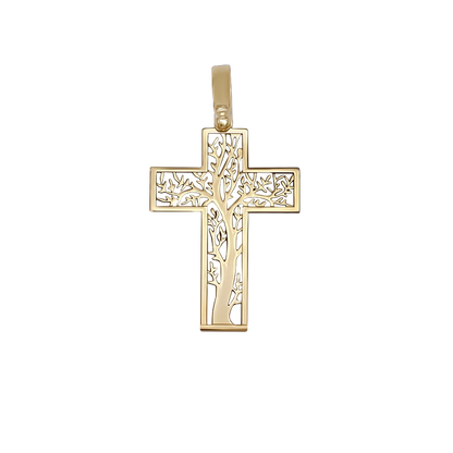 TREE OF LIFE PENDENTIF CROIX - VERMEIL ARGENT