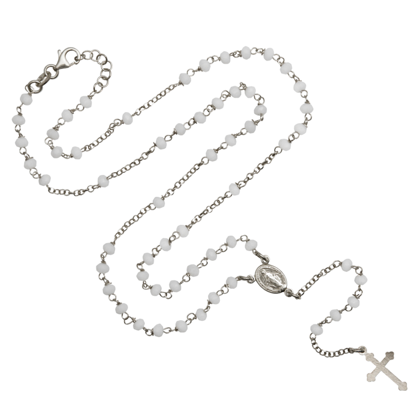 BLANC CRYSTAL COLLIER CHAPELET - ARGENT