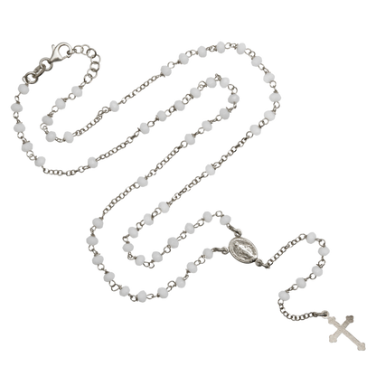 BLANC CRYSTAL COLLIER CHAPELET - ARGENT