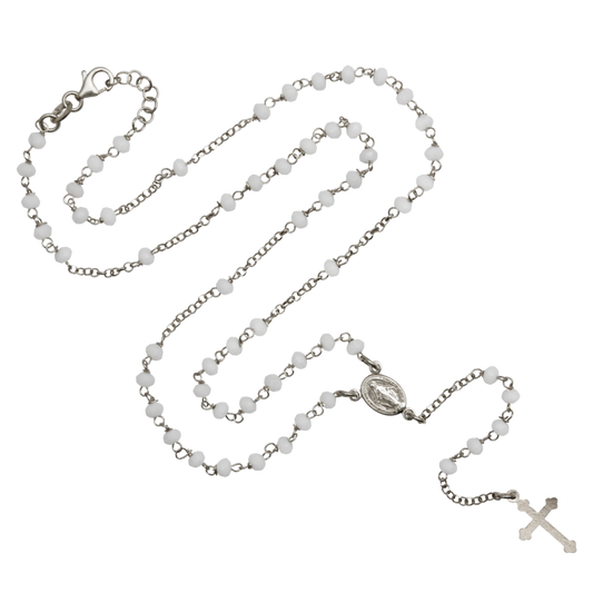 BLANC CRYSTAL COLLIER CHAPELET - ARGENT