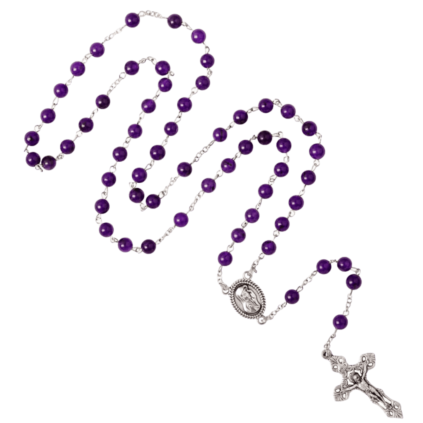 AMETHYST BEADS CHAPELET - METAL