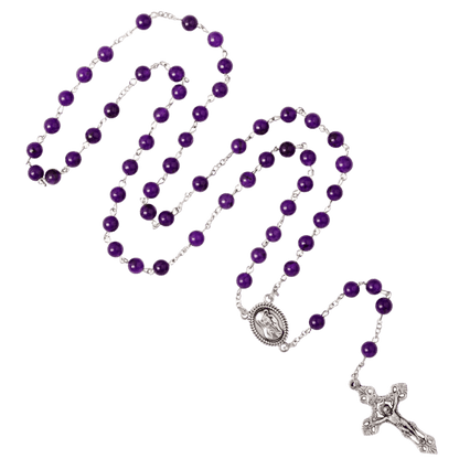 AMETHYST BEADS CHAPELET - METAL