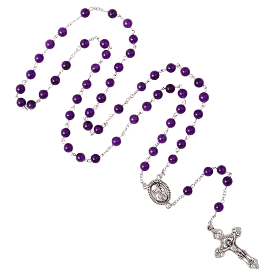 AMETHYST BEADS CHAPELET - METAL