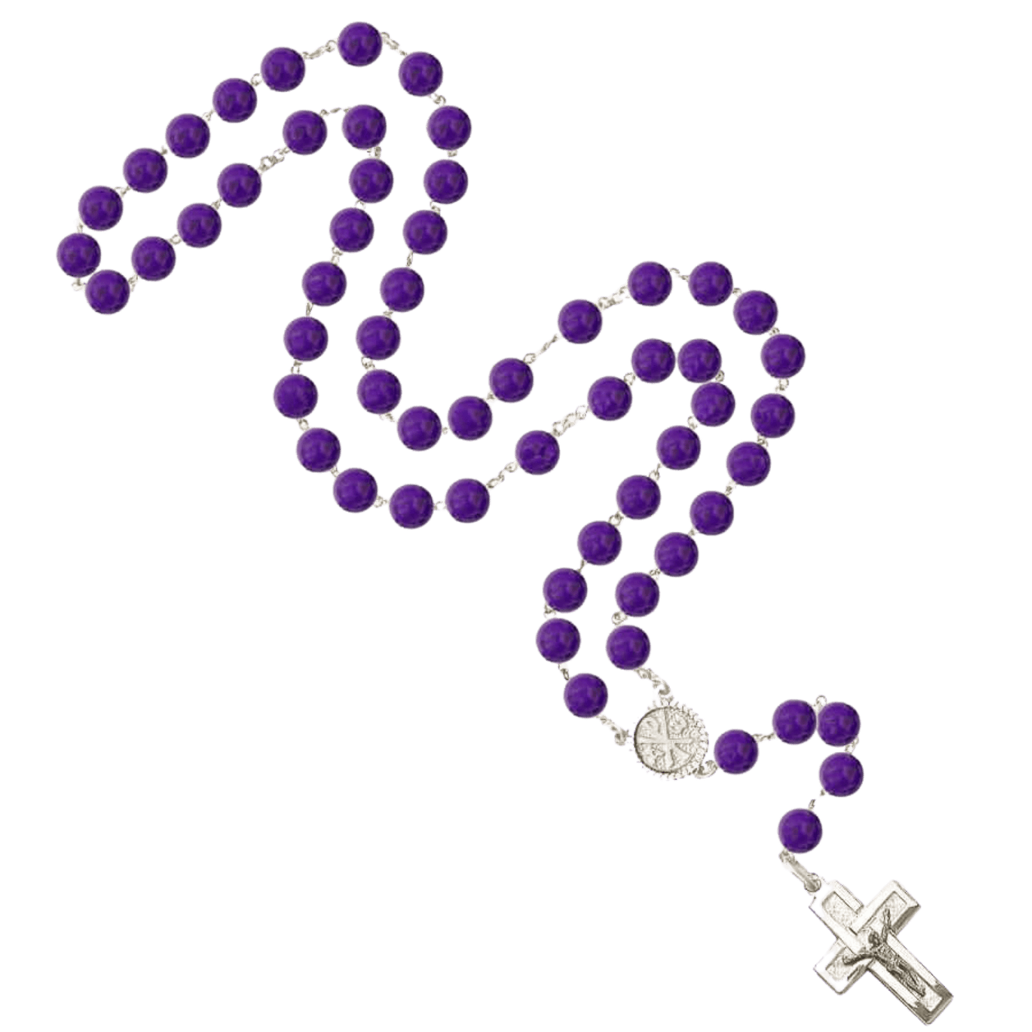 AMETHYST BEADS - CHAPELET - ARGENT