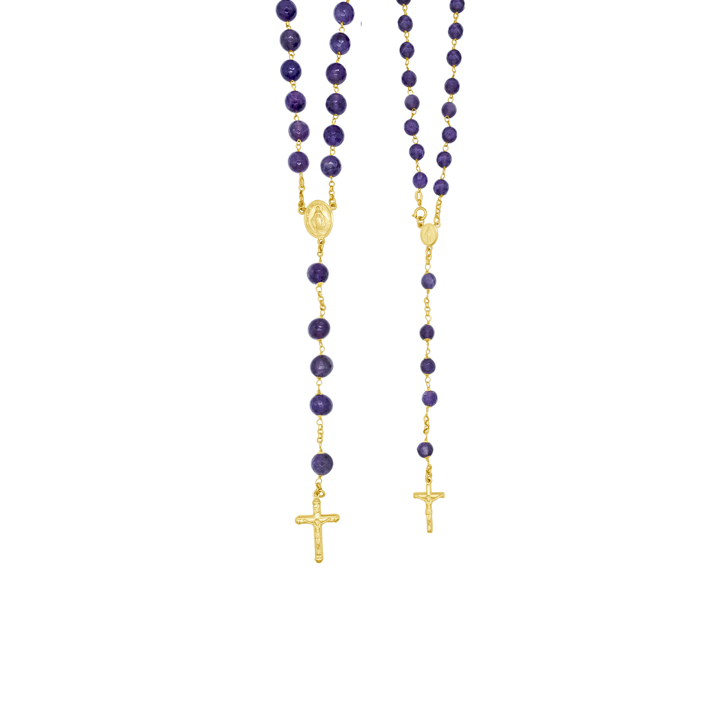 AMETHYST GRAINS DE CHAPELET - OR