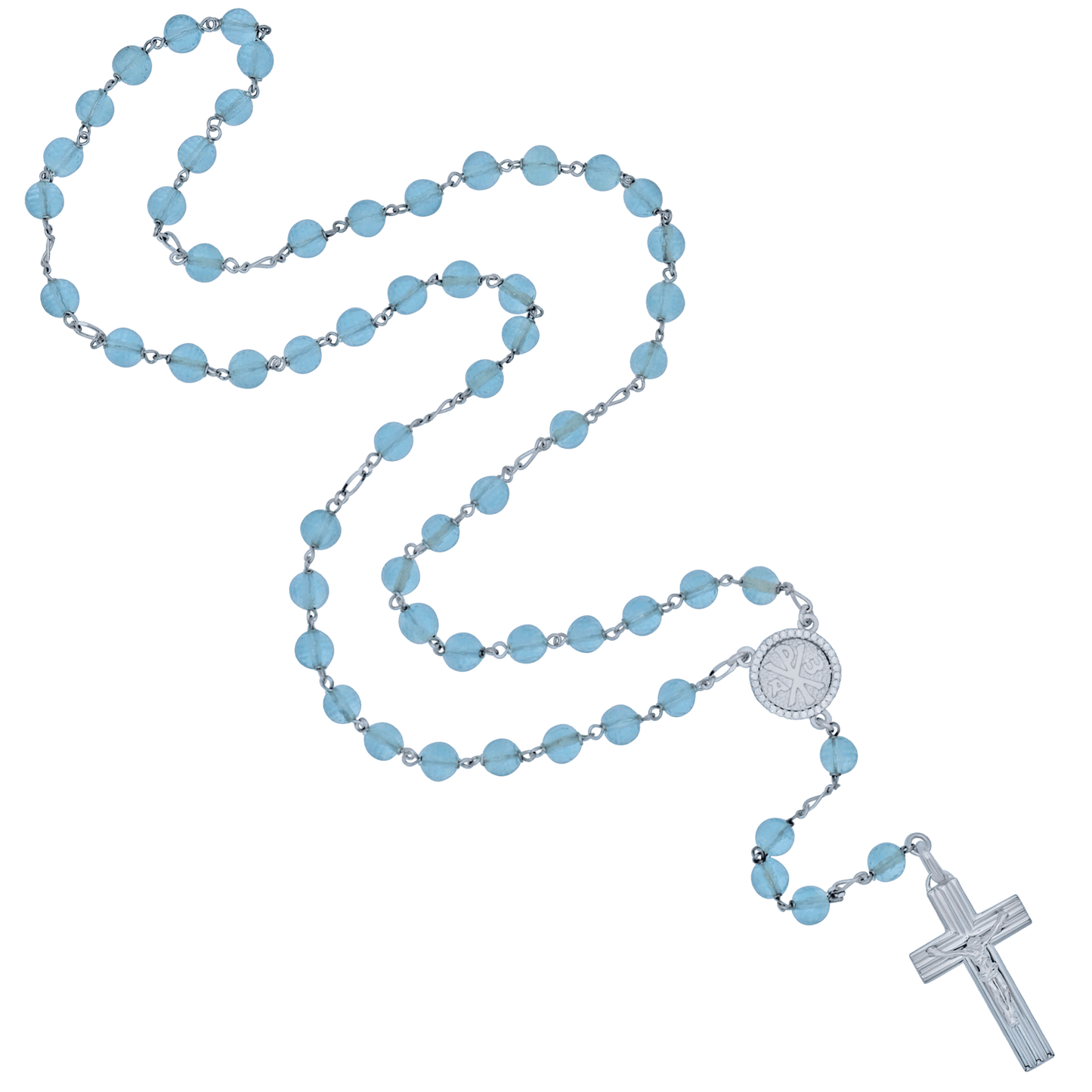 AQUAMARINE CHAPELET - ARGENT