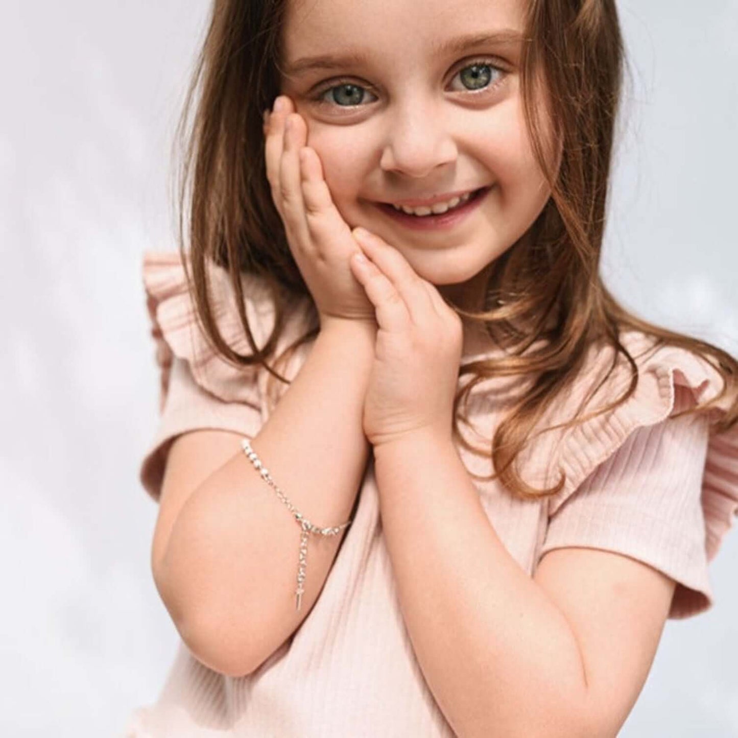BABY BRACELET CHAPELET - ARGENT - BLANC