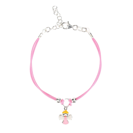 PINK BABY BRACELET - CORD - ARGENT