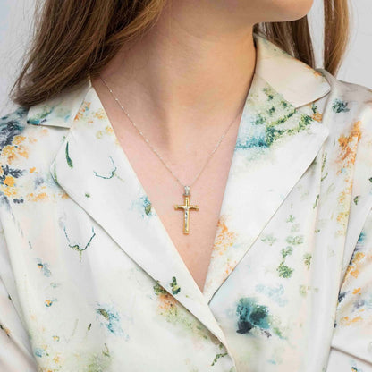 DIAMOND CRUCIFIX - COLLIER - OR