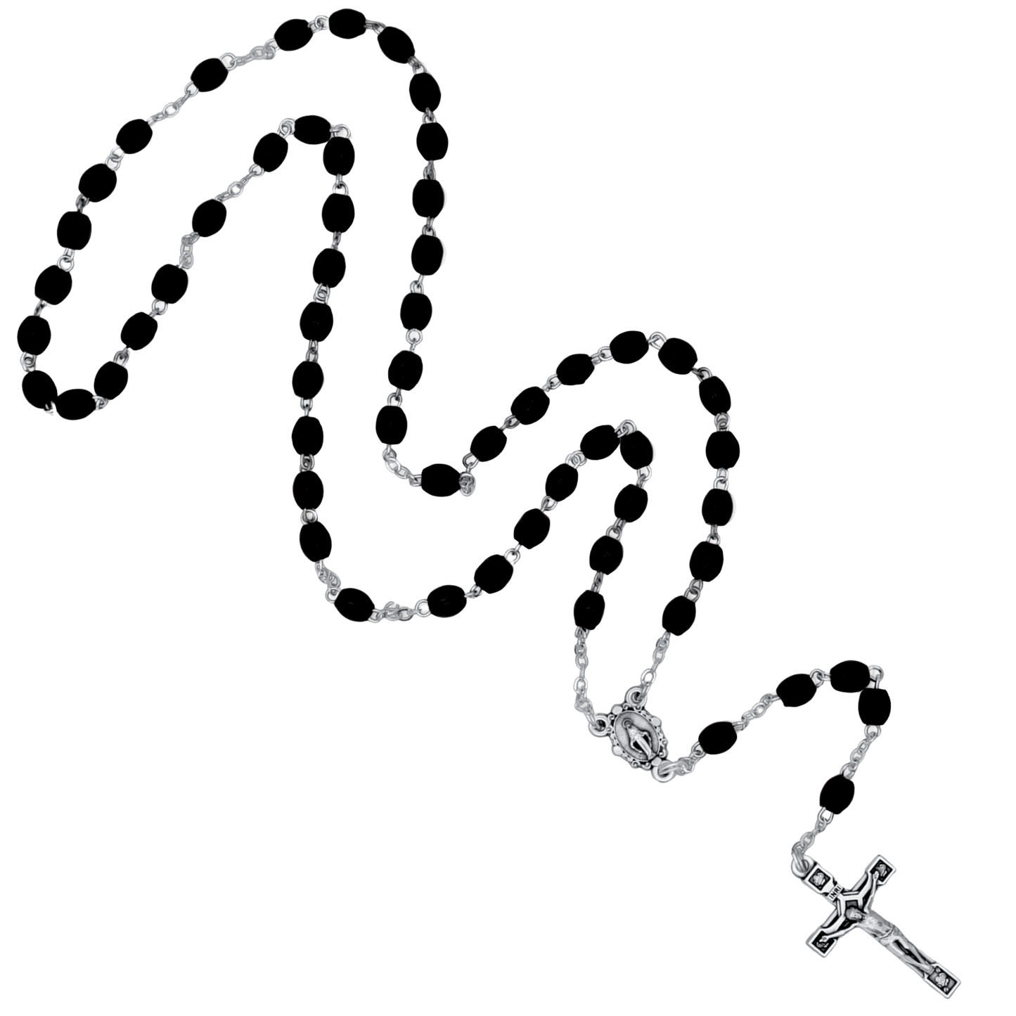 NOIR BOIS BEADS CHAPELET- METAL