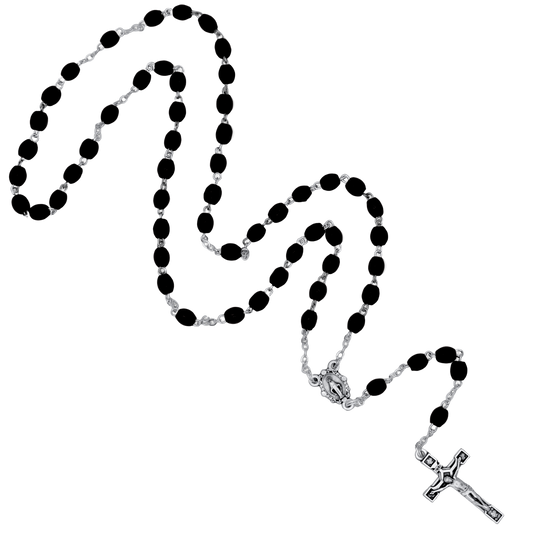 NOIR BOIS BEADS CHAPELET- METAL