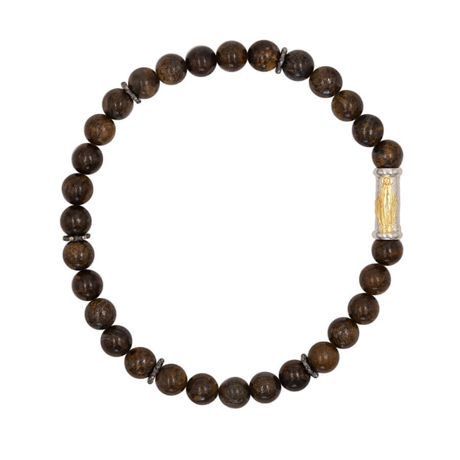OUR LADY OF GRACE BRACELET - BRONZITE ET ARGENT
