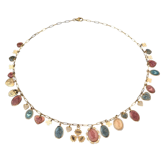 CHARMS COLLIER - OR ET DIAMONDS