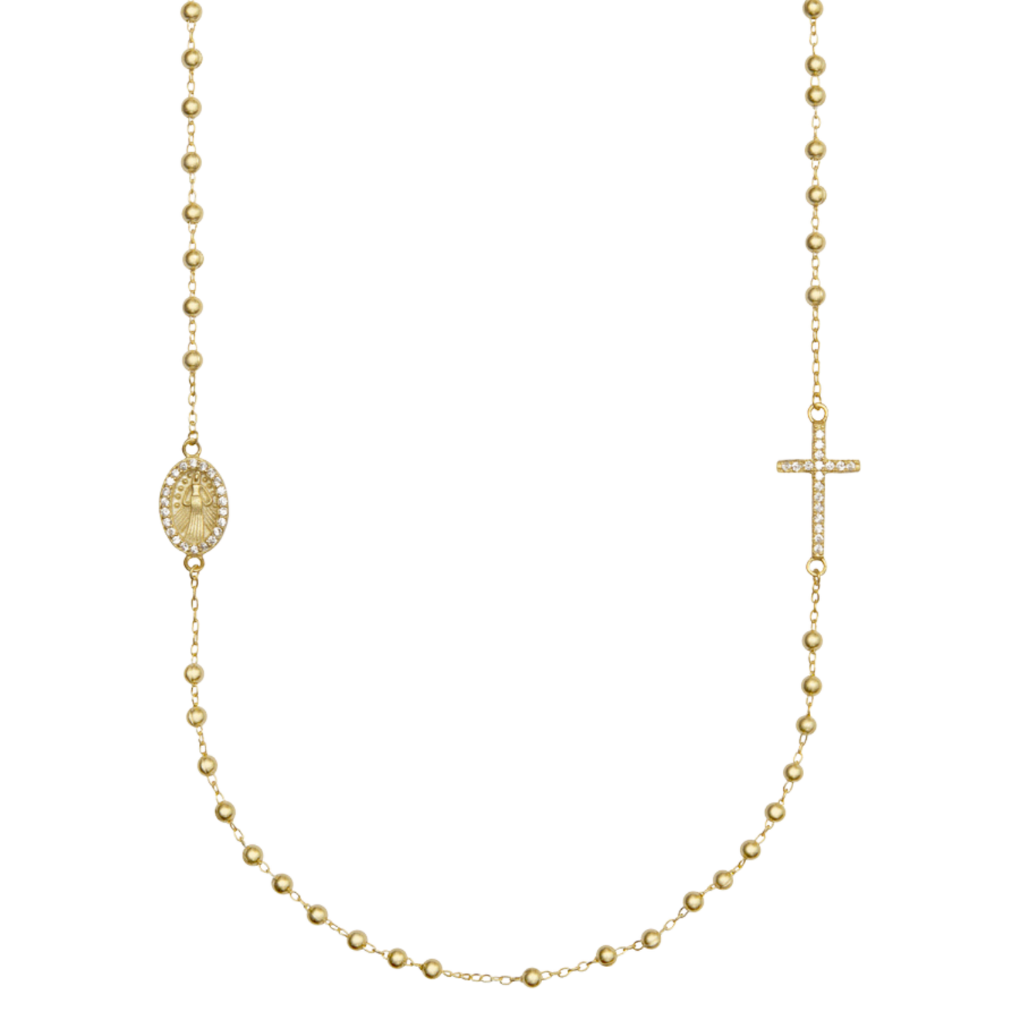 MIRACULOUS ET CROIX - COLLIER - VERMEIL ARGENT