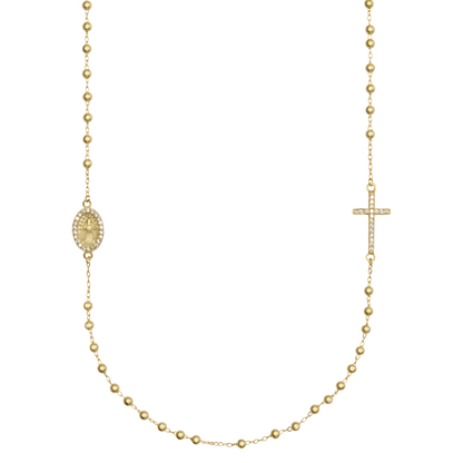 MIRACULOUS ET CROIX - COLLIER - VERMEIL ARGENT