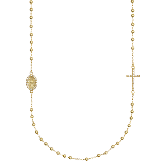 MIRACULOUS ET CROIX - COLLIER - VERMEIL ARGENT