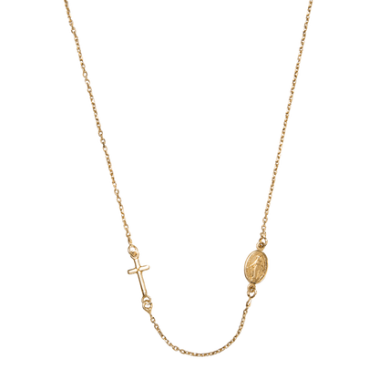 MIRACULOUS ET CROIX - COLLIER - VERMEIL ARGENT