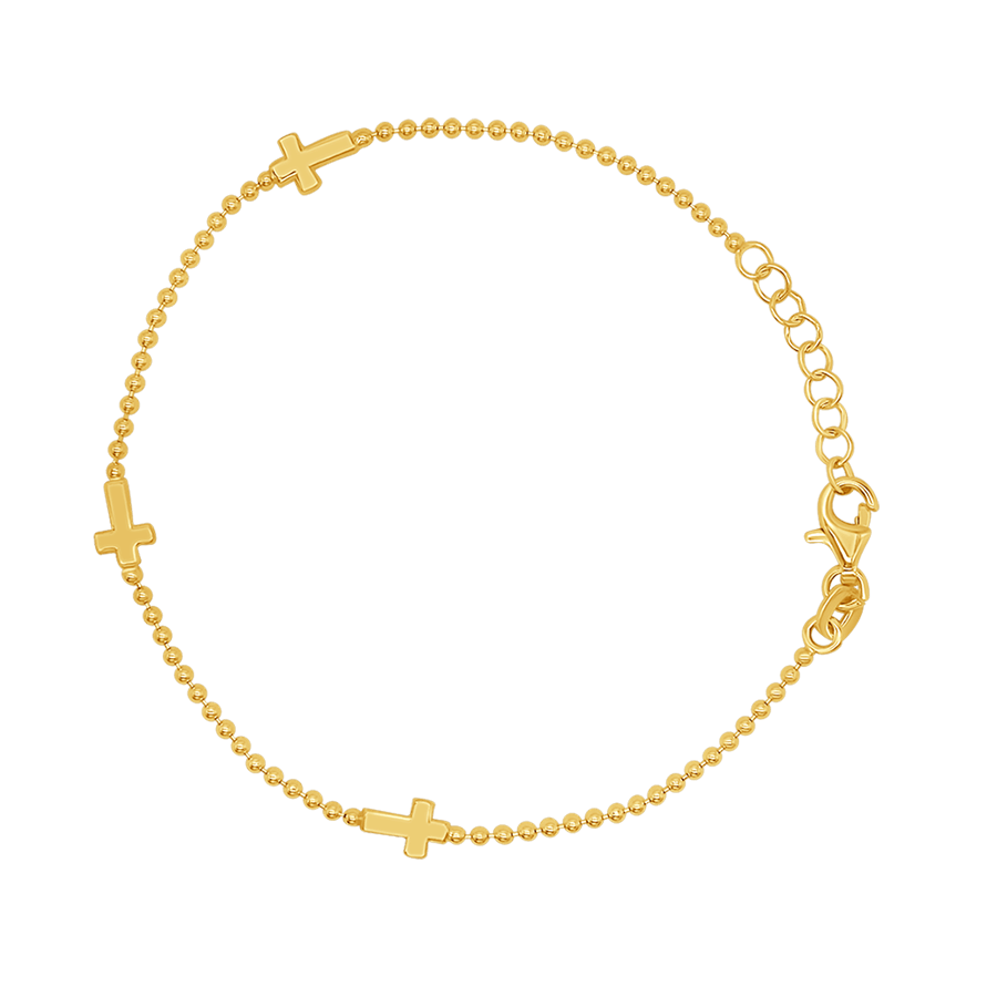 BRACELET CROIX -  GOLDEN ARGENT