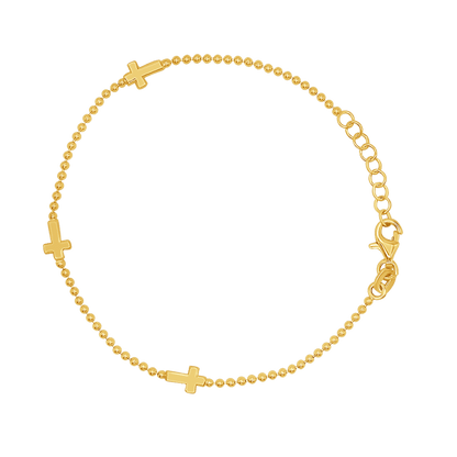 BRACELET CROIX -  GOLDEN ARGENT