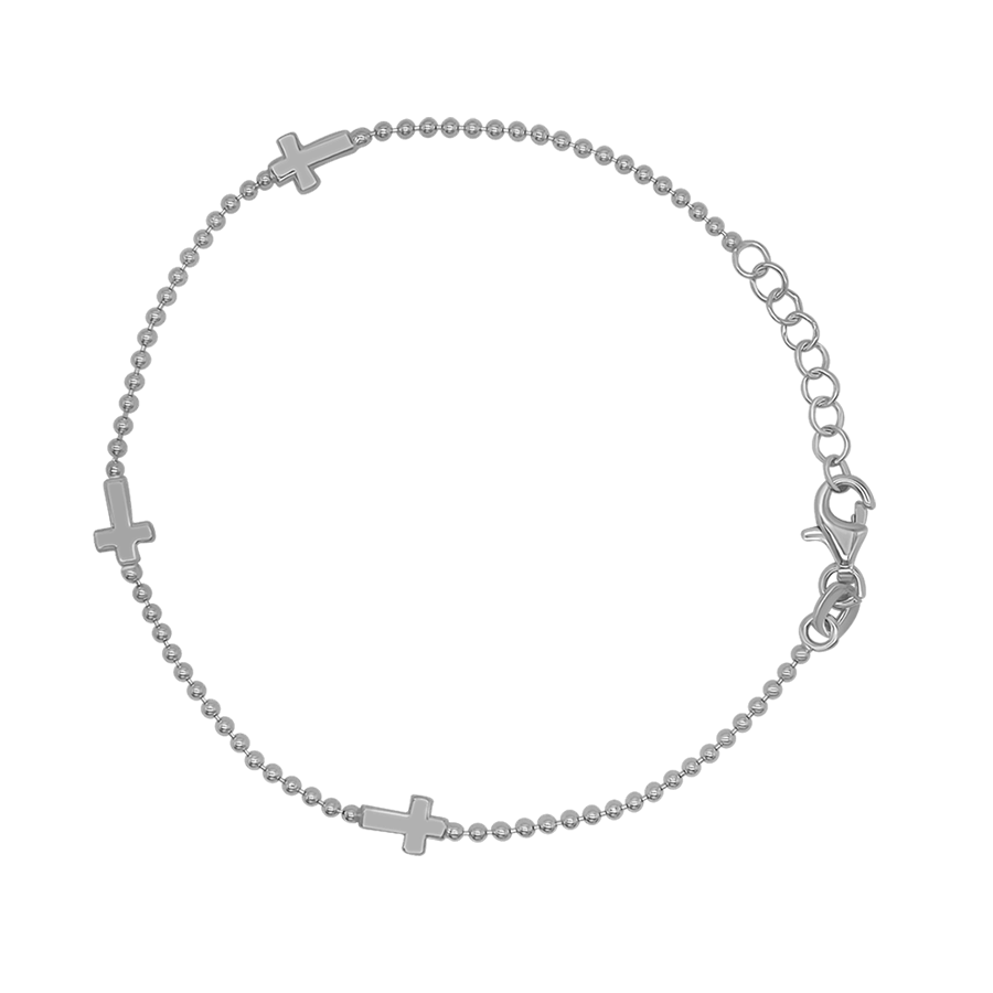 BRACELET CROIX -  ARGENT