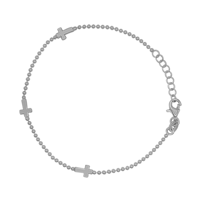 BRACELET CROIX -  ARGENT