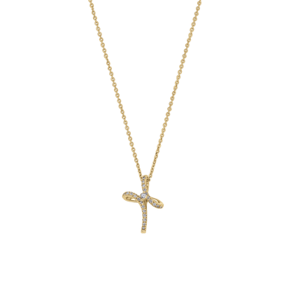 COLLIER CROIX - DIAMONDS ET OR