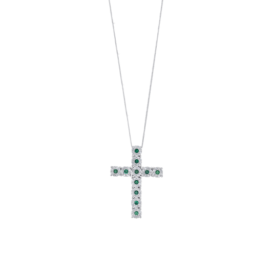 CROIX DIAMONDS COLLIER - EMERALD ET BLANC OR