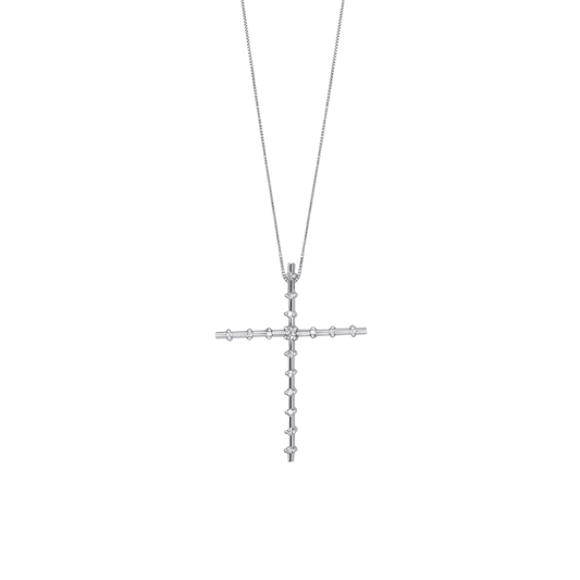 CROIX DIAMOND COLLIER - BLANC OR
