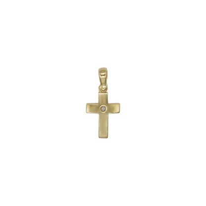 PENDENTIF CROIX - OR ET ZIRCONIA