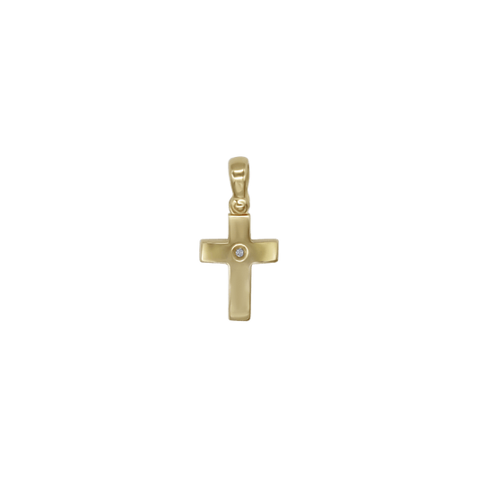 PENDENTIF CROIX - OR ET ZIRCONIA