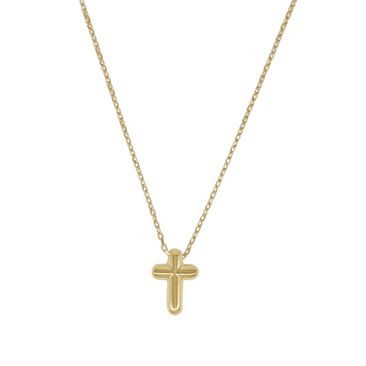COLLIER CROIX - GOLDEN ARGENT