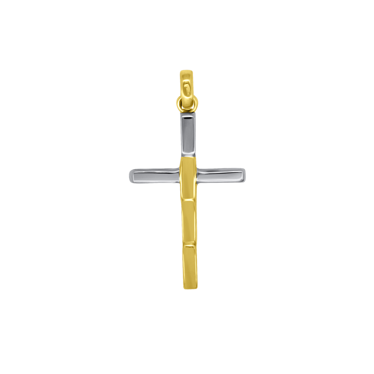 PENDENTIF CROIX - BICOLOR OR