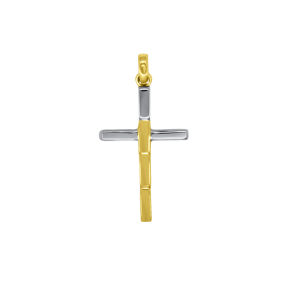 PENDENTIF CROIX - BICOLOR OR