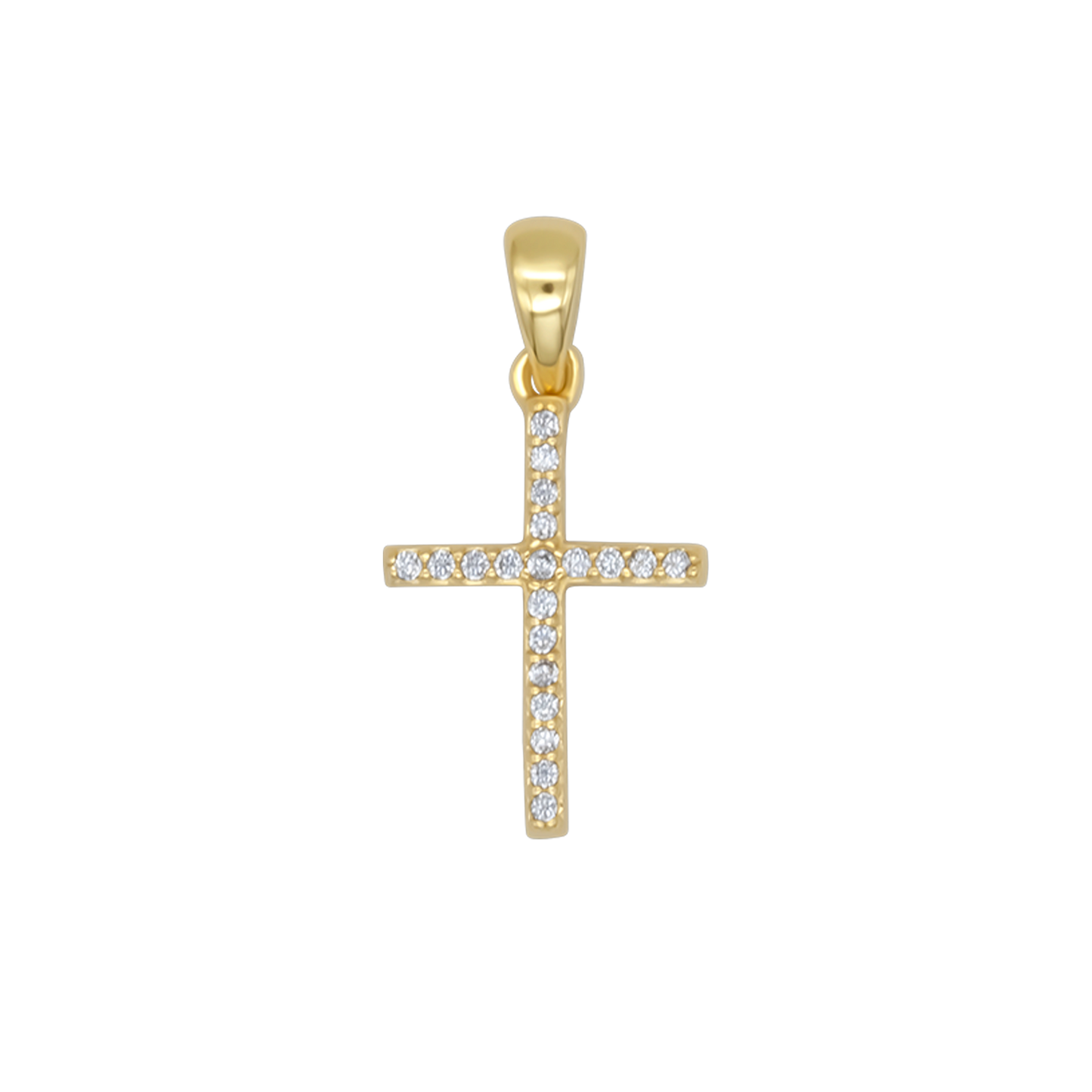 PENDENTIF CROIX - ZIRCONIA ET GOLDEN ARGENT