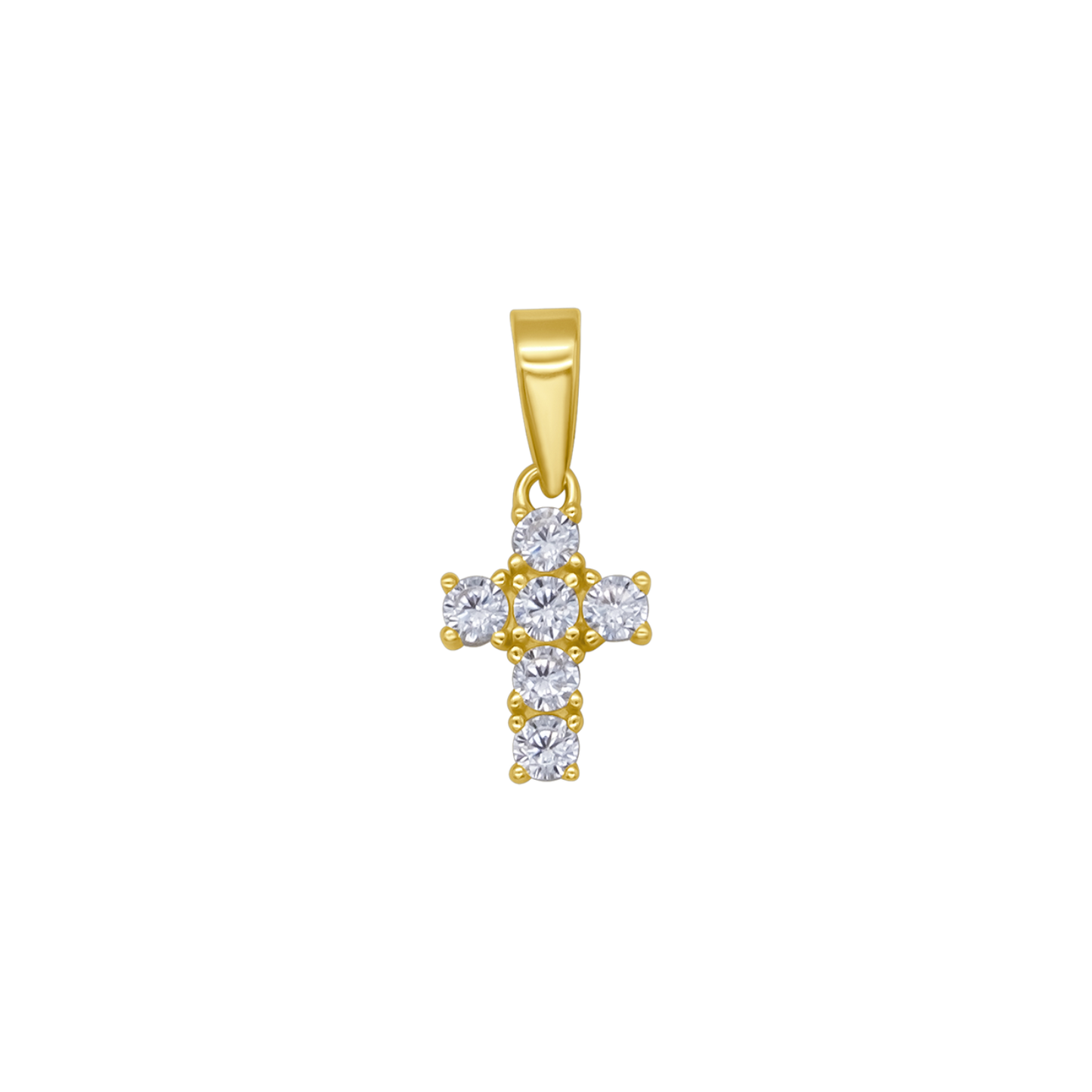 PENDENTIF CROIX - VERMEIL ARGENT ET ZIRCONIA