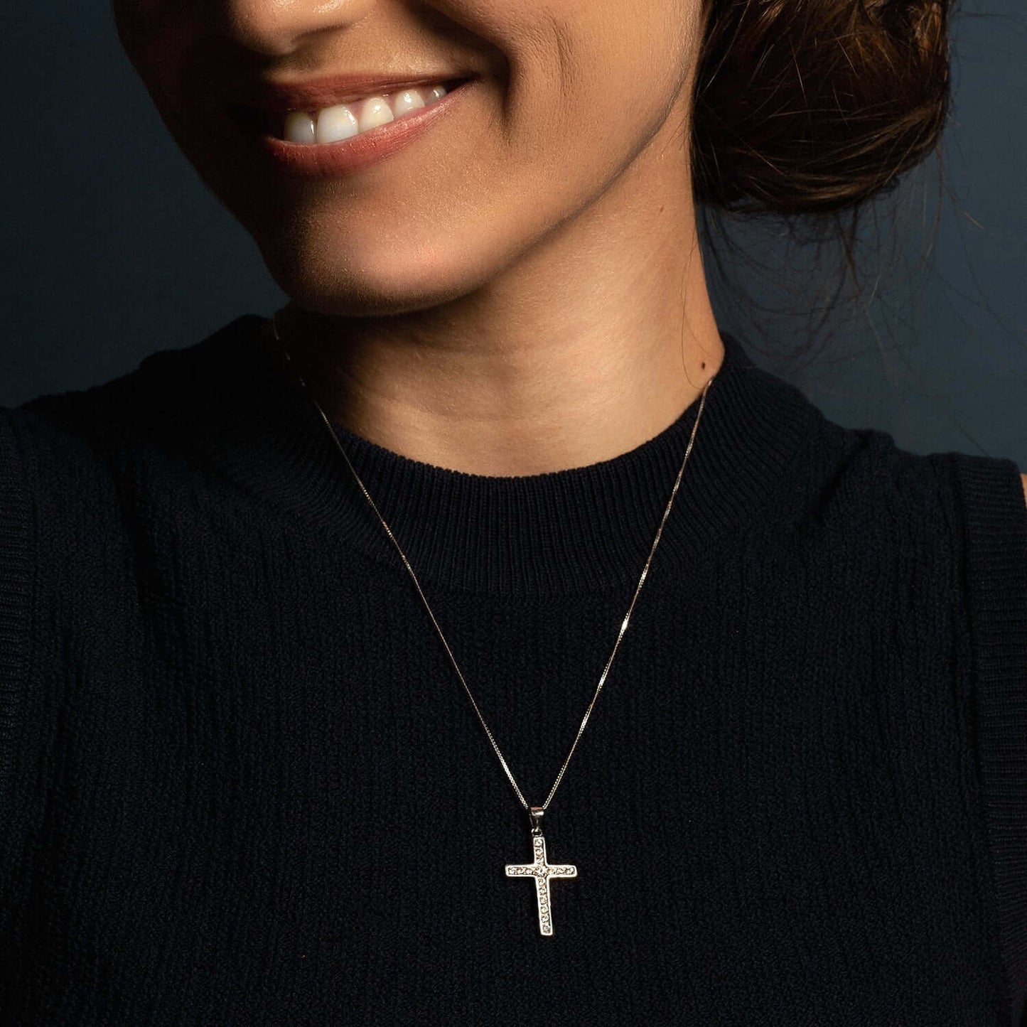 PENDENTIF CROIX - ARGENT ET ZIRCONIA