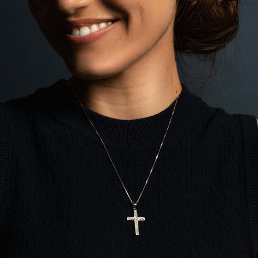 PENDENTIF CROIX - ARGENT ET ZIRCONIA