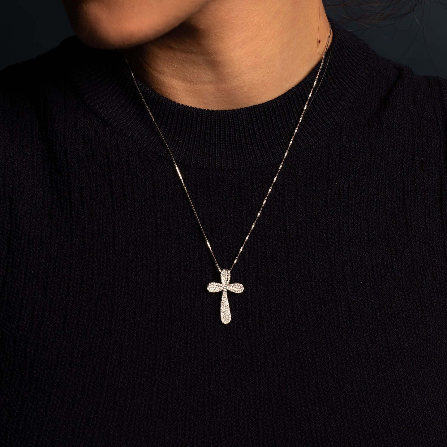 PENDENTIF CROIX - ARGENT ET ZIRCONIA