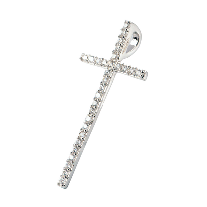 PENDENTIF CROIX - ARGENT ET ZIRCONIA