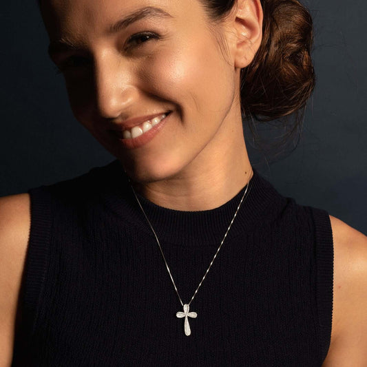 PENDENTIF CROIX - ARGENT ET ZIRCONIA